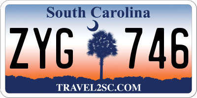 SC license plate ZYG746