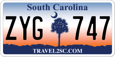 SC license plate ZYG747