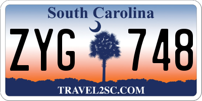 SC license plate ZYG748