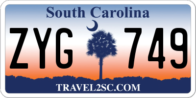 SC license plate ZYG749