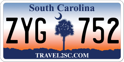 SC license plate ZYG752