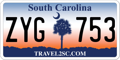 SC license plate ZYG753