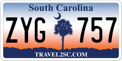 SC license plate ZYG757