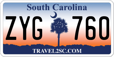 SC license plate ZYG760