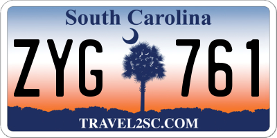 SC license plate ZYG761