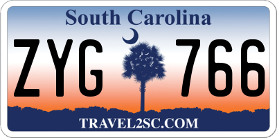 SC license plate ZYG766