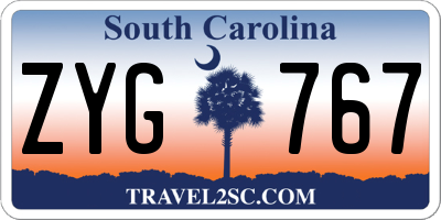 SC license plate ZYG767