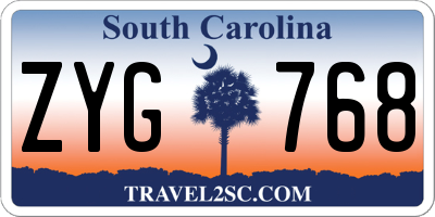 SC license plate ZYG768