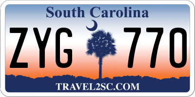 SC license plate ZYG770
