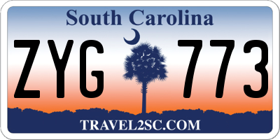 SC license plate ZYG773