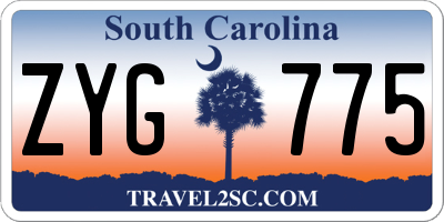 SC license plate ZYG775