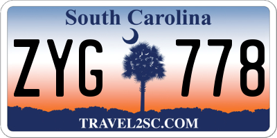 SC license plate ZYG778