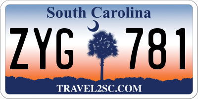 SC license plate ZYG781