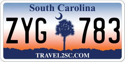 SC license plate ZYG783