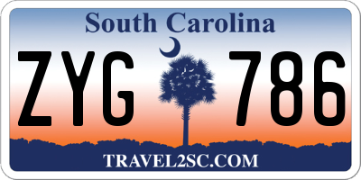 SC license plate ZYG786
