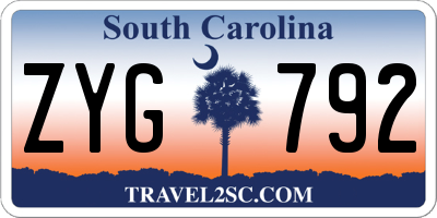 SC license plate ZYG792