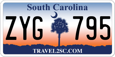 SC license plate ZYG795