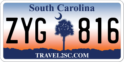 SC license plate ZYG816