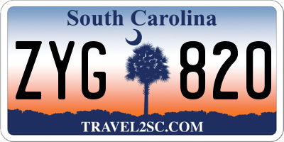 SC license plate ZYG820