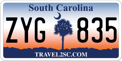 SC license plate ZYG835