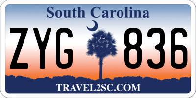 SC license plate ZYG836