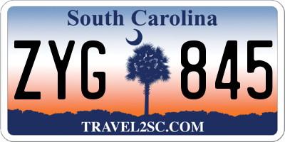 SC license plate ZYG845