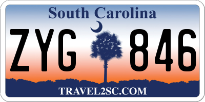 SC license plate ZYG846