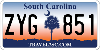 SC license plate ZYG851