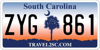 SC license plate ZYG861