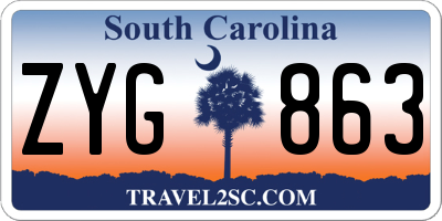 SC license plate ZYG863