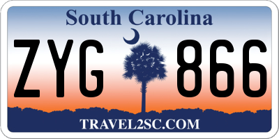 SC license plate ZYG866