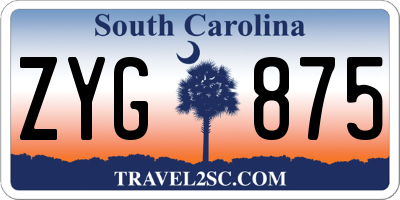 SC license plate ZYG875