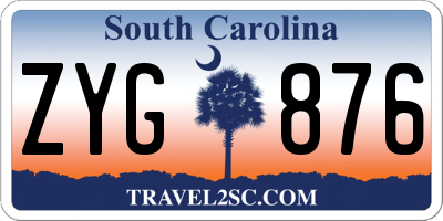 SC license plate ZYG876