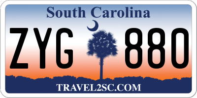 SC license plate ZYG880