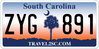 SC license plate ZYG891