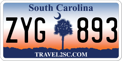 SC license plate ZYG893