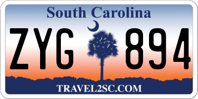 SC license plate ZYG894