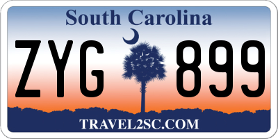 SC license plate ZYG899