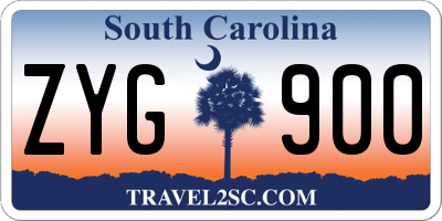 SC license plate ZYG900