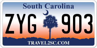 SC license plate ZYG903