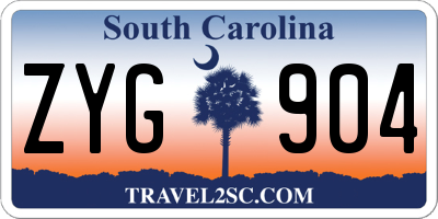 SC license plate ZYG904