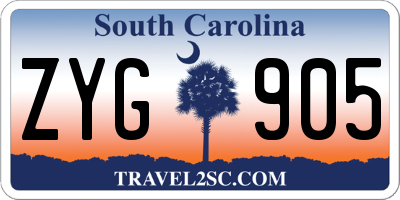 SC license plate ZYG905