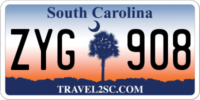 SC license plate ZYG908