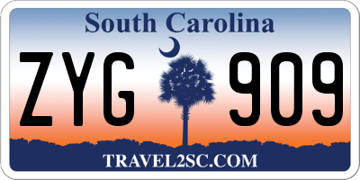 SC license plate ZYG909