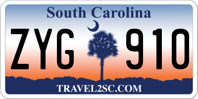 SC license plate ZYG910