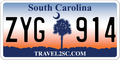 SC license plate ZYG914
