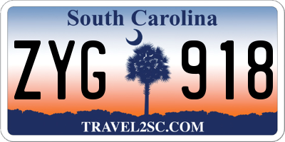 SC license plate ZYG918