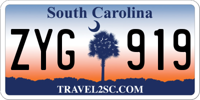 SC license plate ZYG919