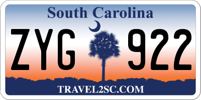 SC license plate ZYG922