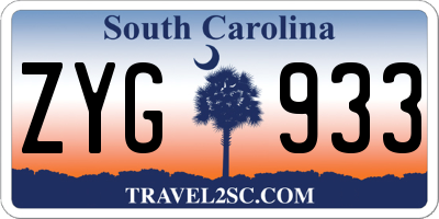 SC license plate ZYG933